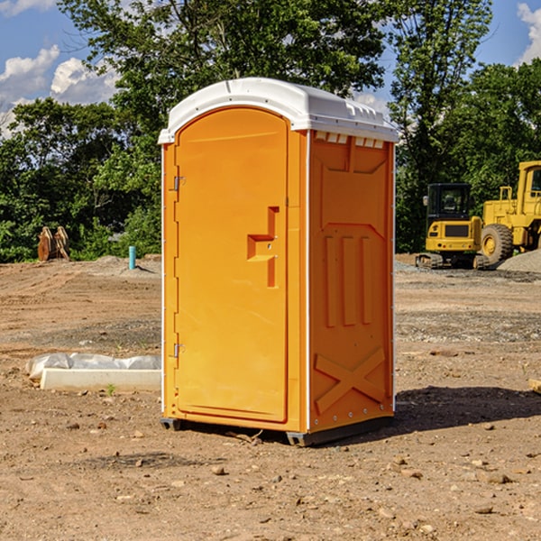 how often are the portable restrooms cleaned and serviced during a rental period in Harborside ME